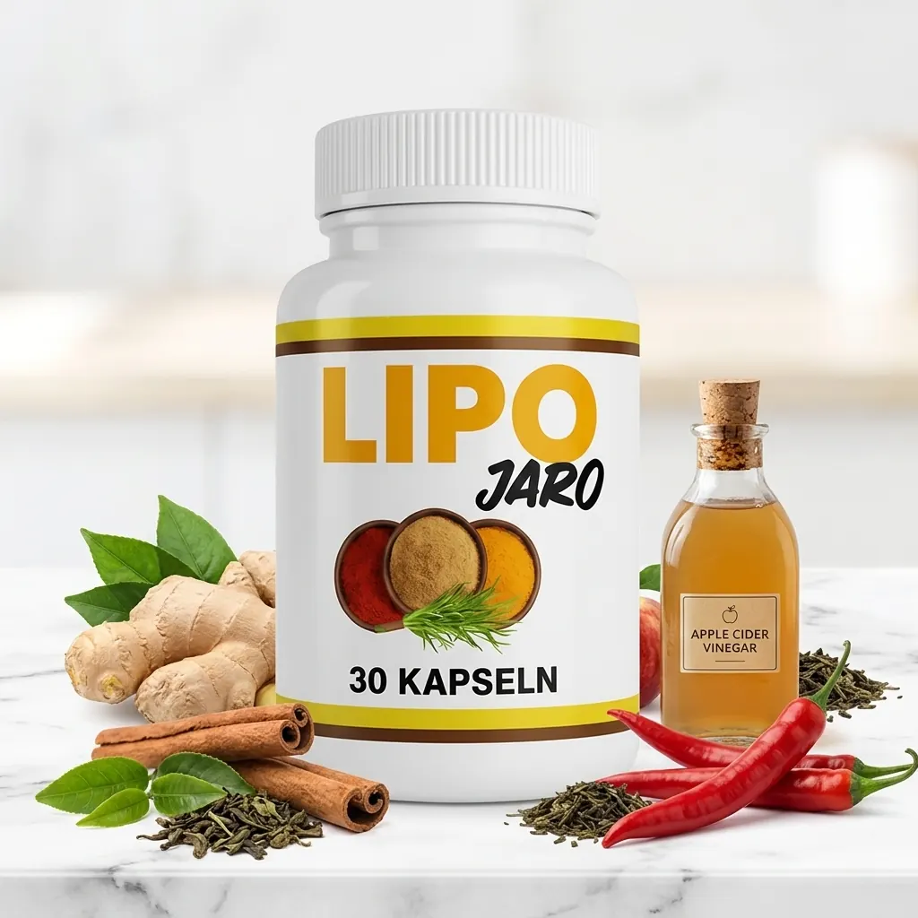 LipoJaro Dose mit Ingwer, Grüntee, Zimt, Apfelessig und Chili